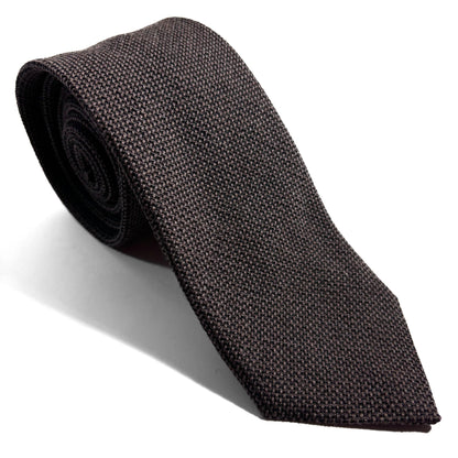 Taupe Brown Wool/Silk Grenadine Tie (Garza Fina)