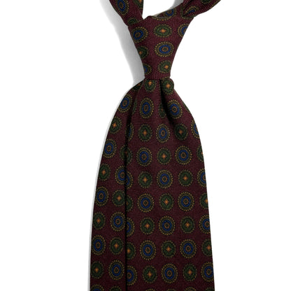 Burgundy Floral Medallion Wool/Silk Tie