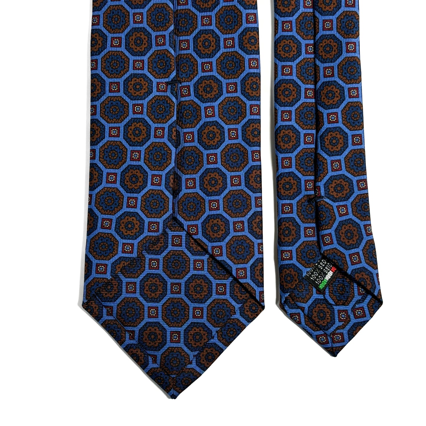 Light Blue Geometric Ancient Madder Silk Tie