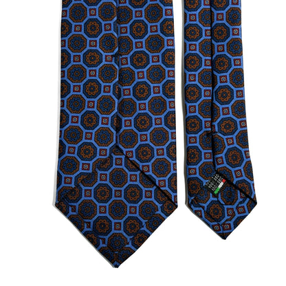 Light Blue Geometric Ancient Madder Silk Tie