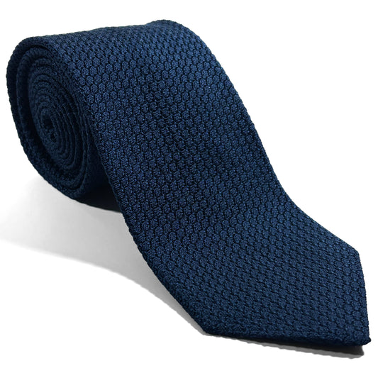Prussian Navy Blue Silk Grenadine Tie (Garza Grossa)