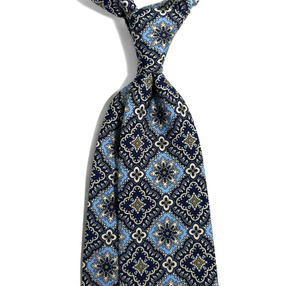 Midnight & Light Blue Mosaic Silk Tie