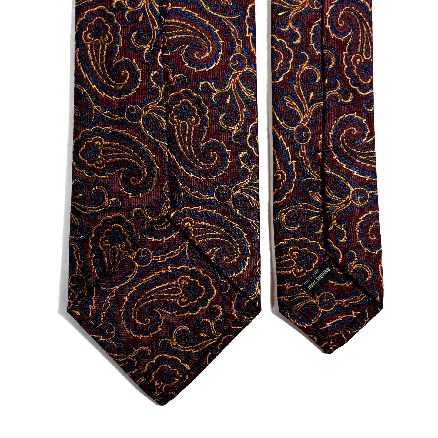 Burgundy & Gold Paisley Silk Jacquard Tie