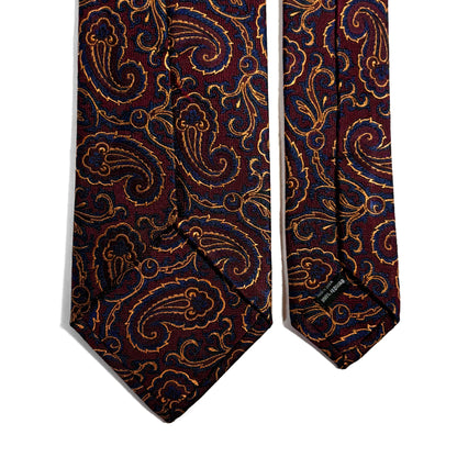 Burgundy & Gold Paisley Silk Jacquard Tie