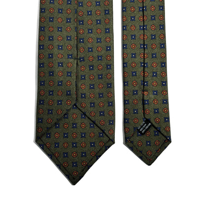 Fern Green Floral Italian Madder Silk Tie