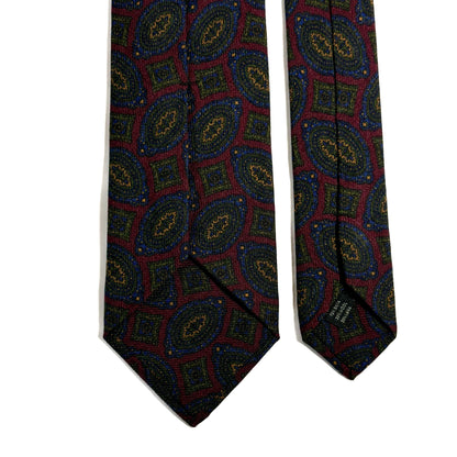 Burgundy Geometric Wool/Silk Tie