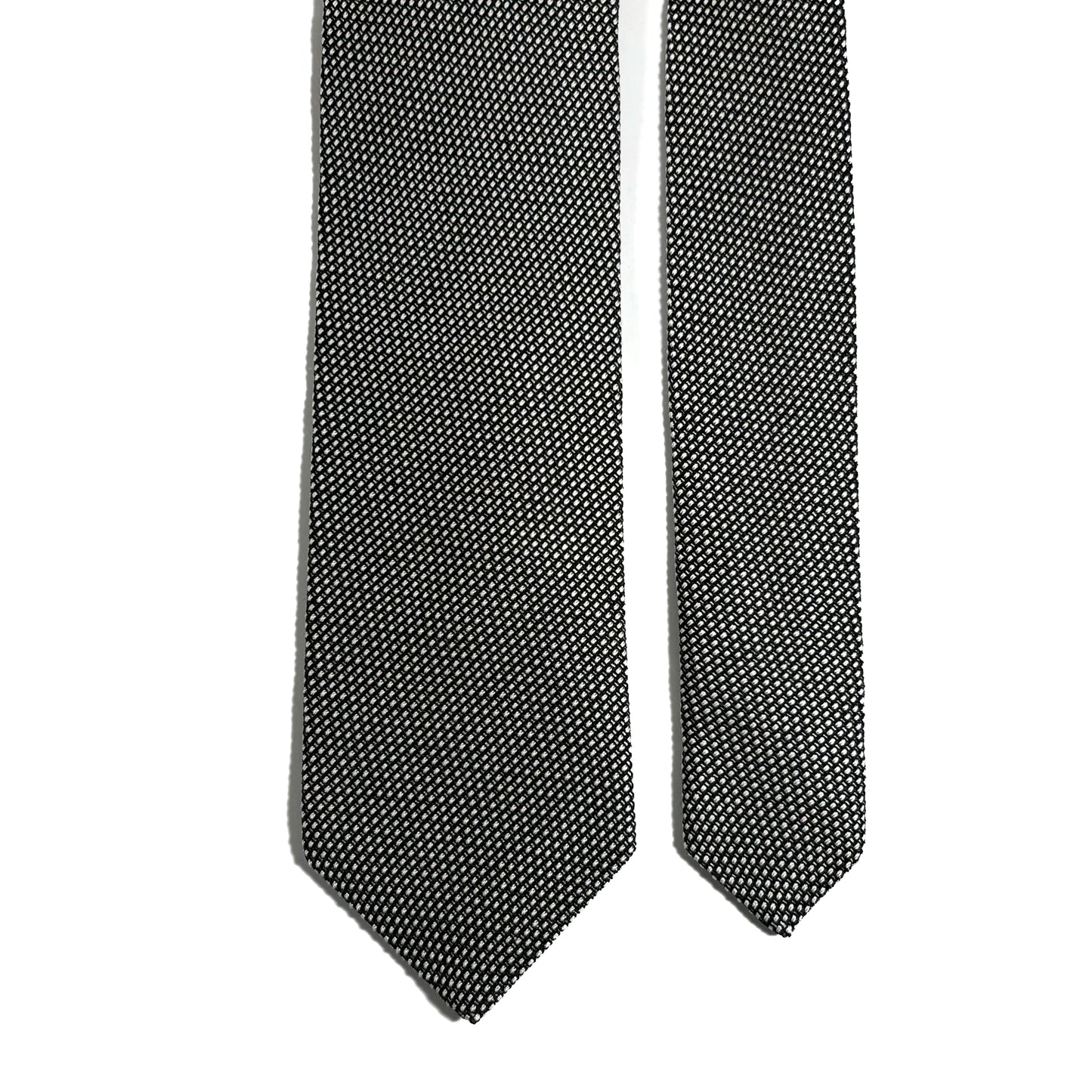 Mottled White Silk Grenadine Tie (Garza Fina)