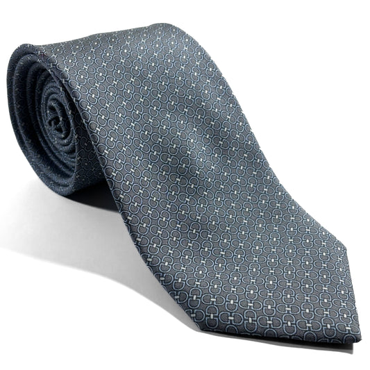Gray Italian Panama Weave Silk Tie