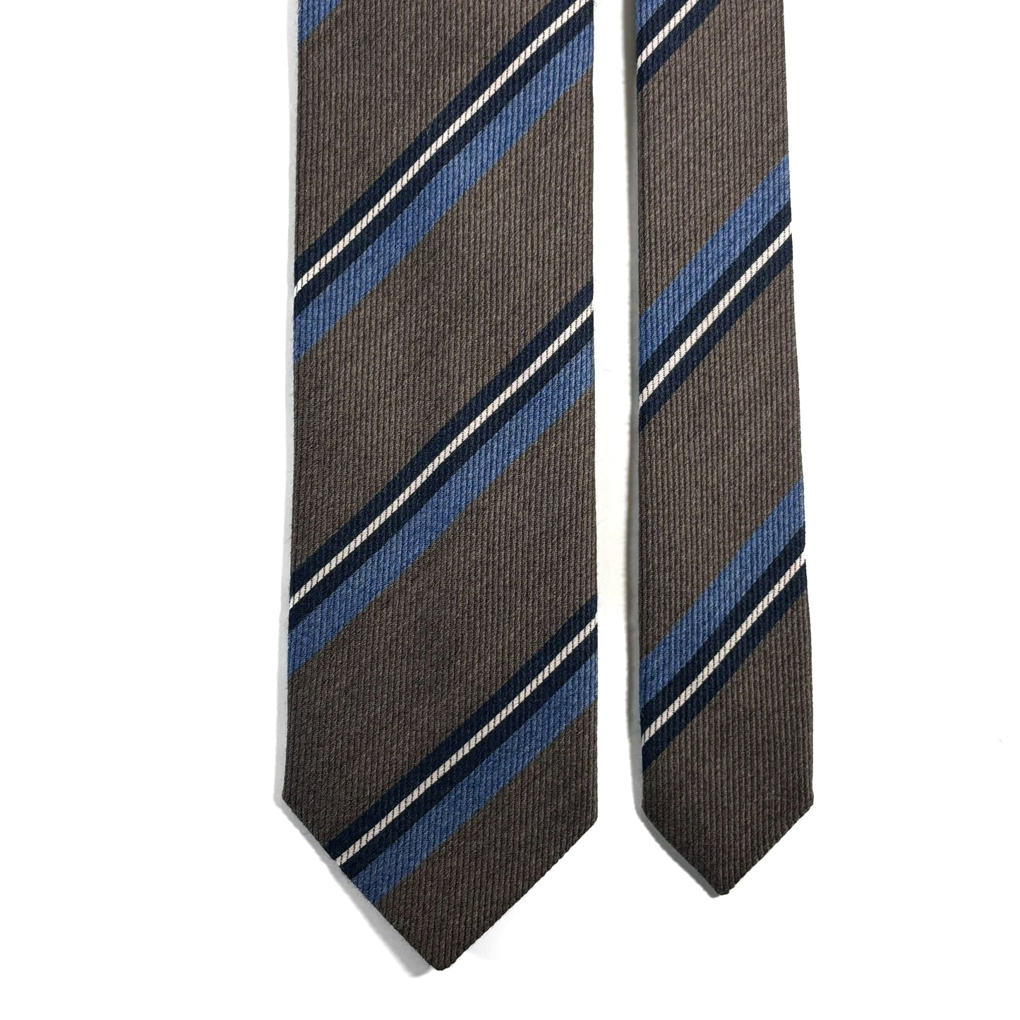 Light Brown Striped Wool/Silk Tie