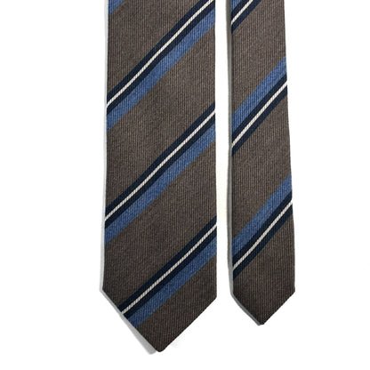 Light Brown Striped Wool/Silk Tie