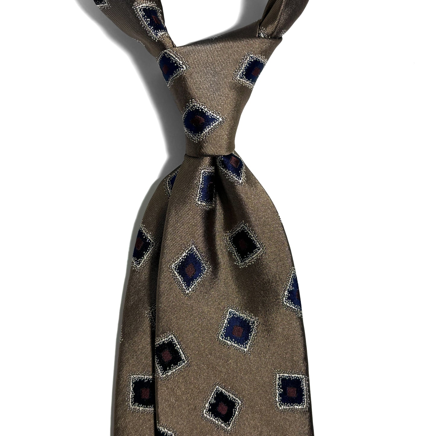 Brown Geometric Silk Jacquard Tie