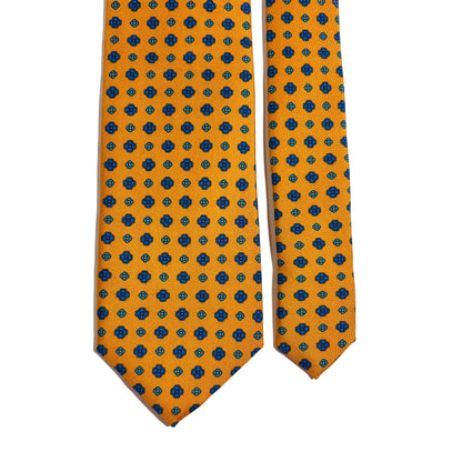 Marigold Yellow Floral Printed Silk Tie