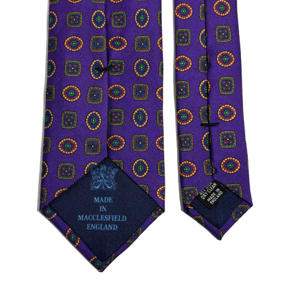 Purple Geometric Silk Tie
