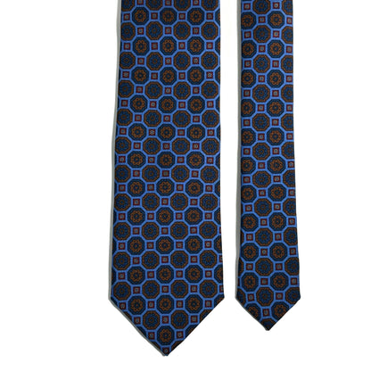 Light Blue Geometric Ancient Madder Silk Tie