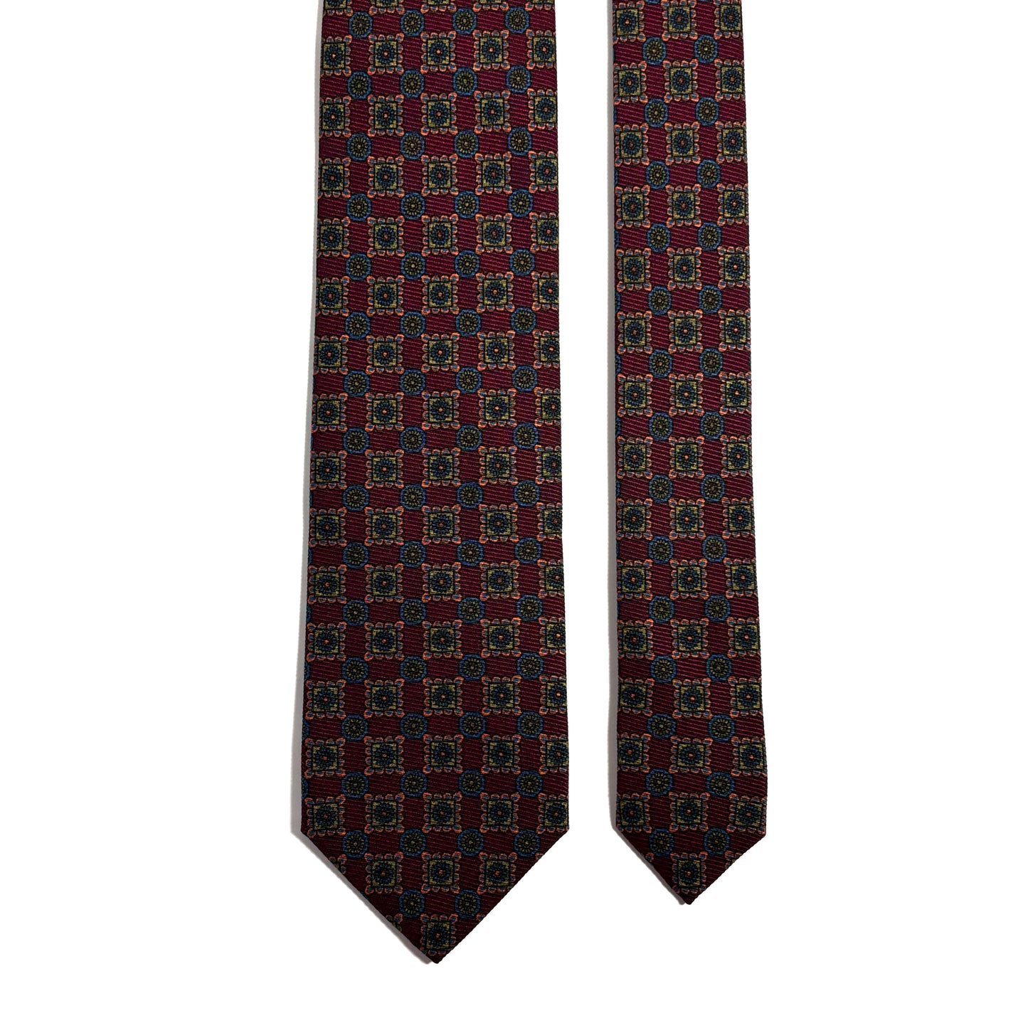 Burgundy Floral Italian Madder Silk Tie