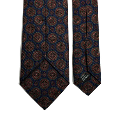 Blue Medallion Italian Madder Silk Tie