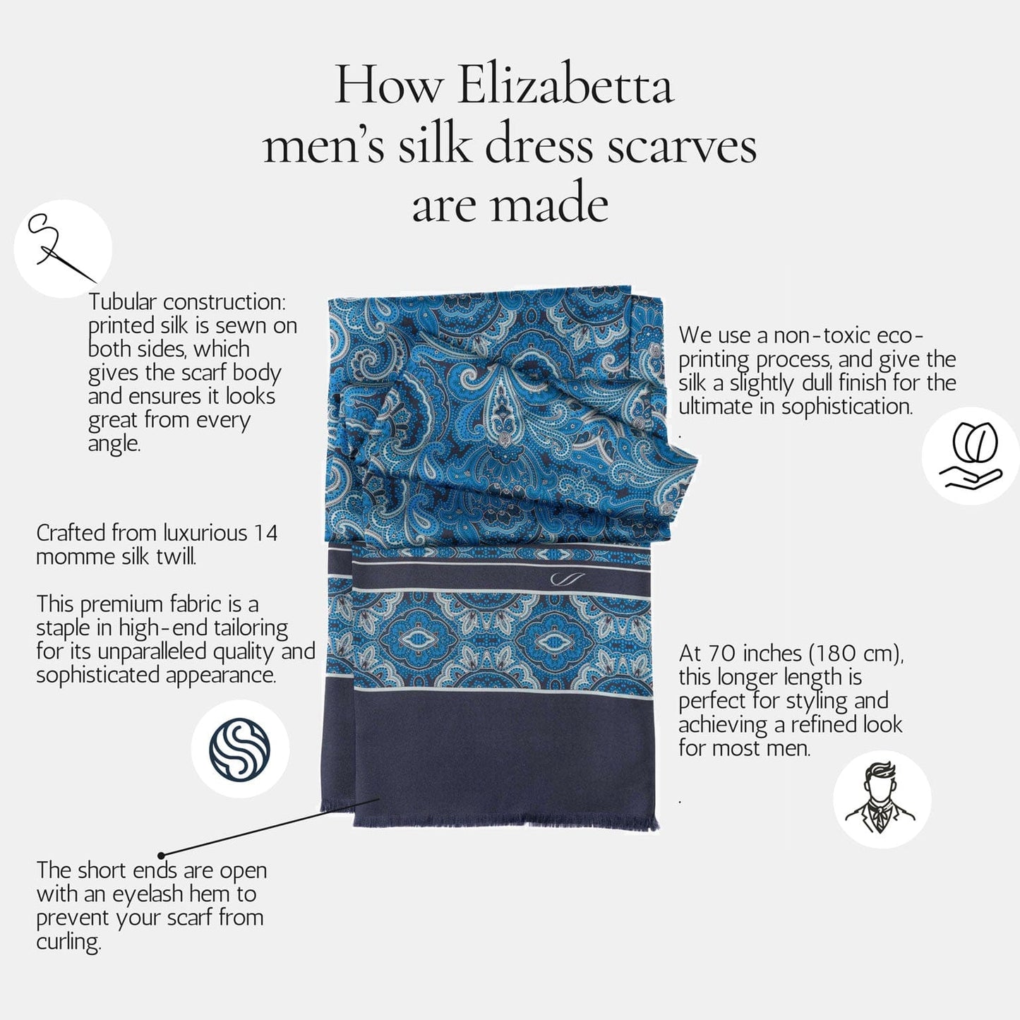 Elba - Silk Scarf - Blue