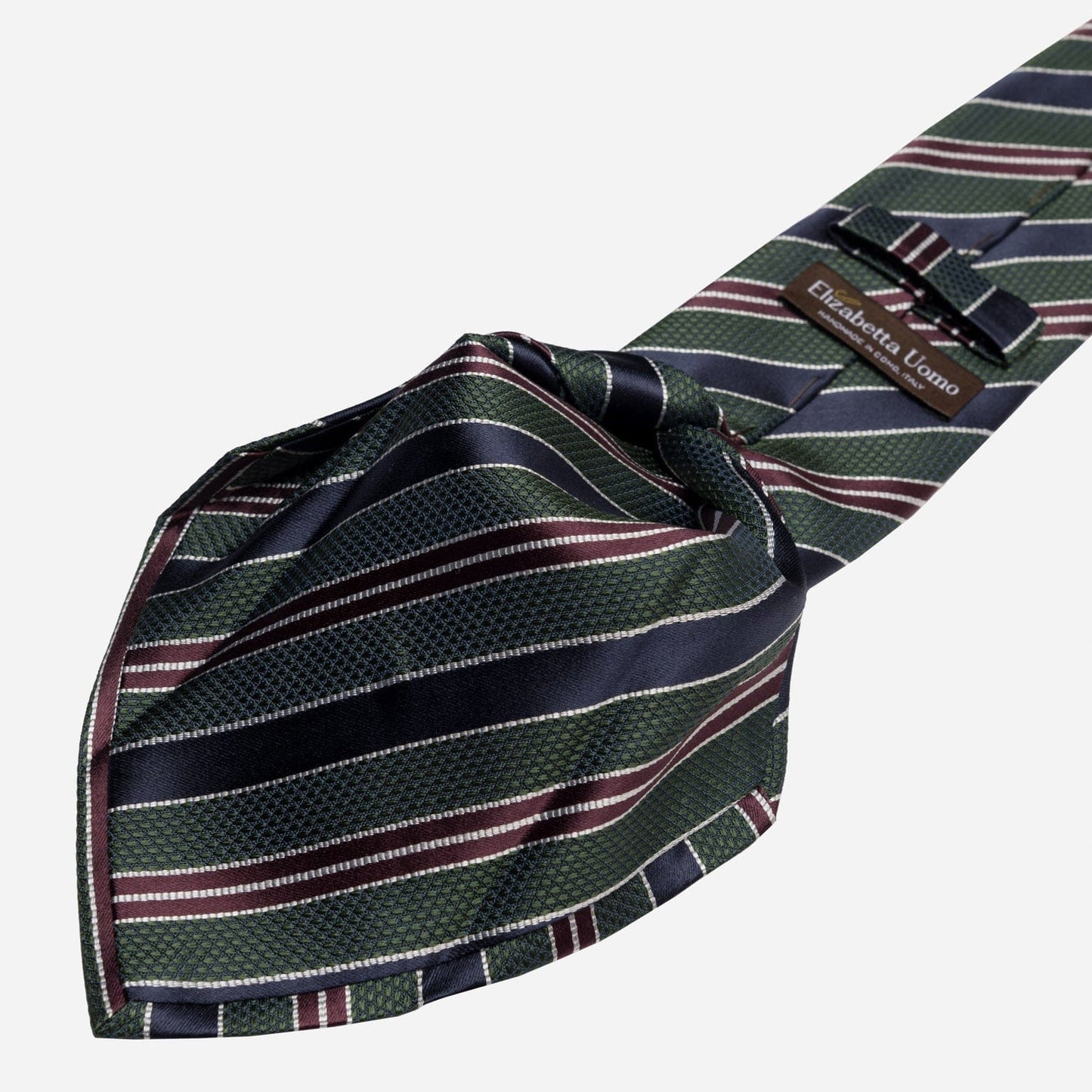 Vesuvio - Silk Jacquard Tie - Green and Navy