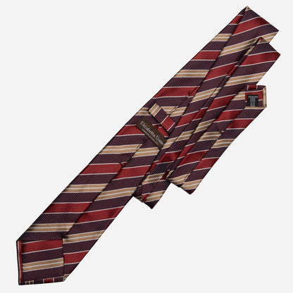 Vesuvio - Silk Jacquard Tie - Red and Burgundy