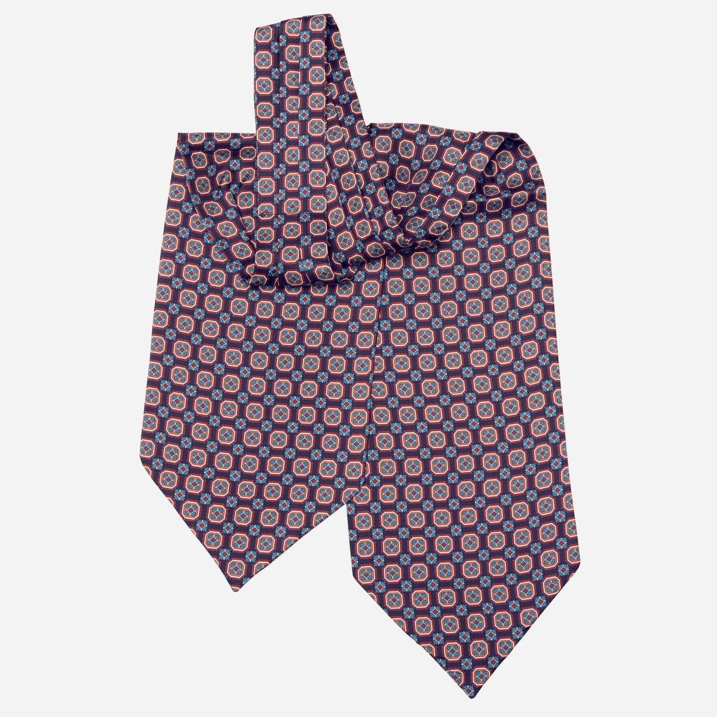 Barberini - Silk Ascot Cravat Tie - Blue and Navy