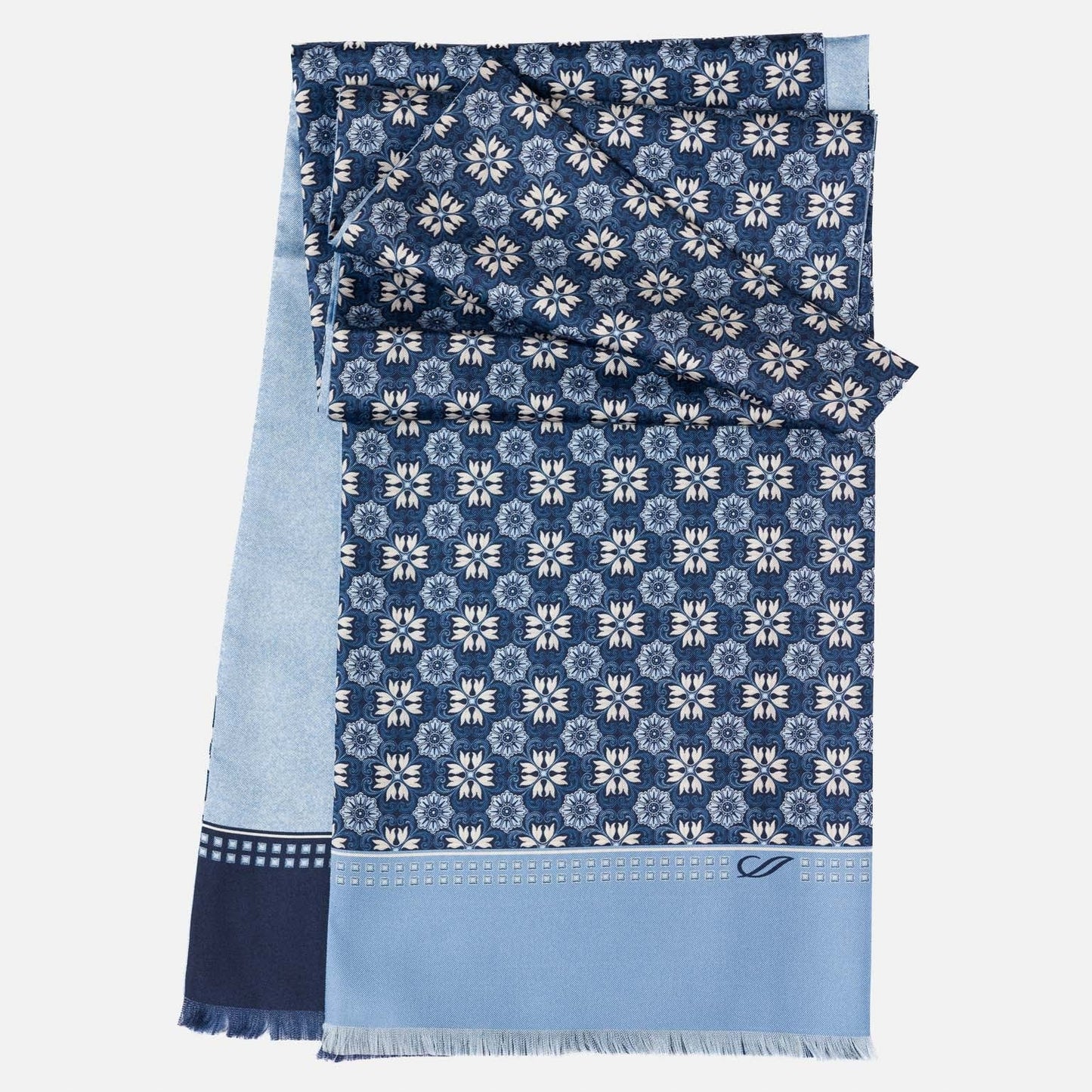 Appia - Reversible Silk Scarf - Blue