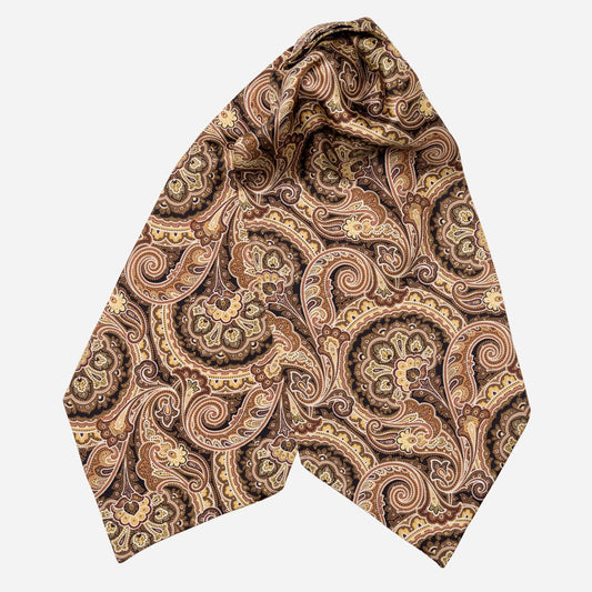 Bugatti - Silk Ascot Cravat Tie - Walnut