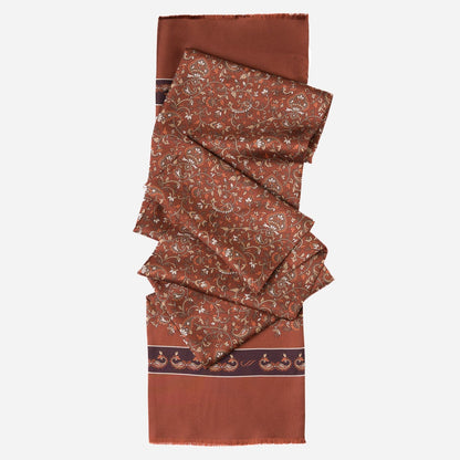 Elba - Silk Scarf - Saddle Brown