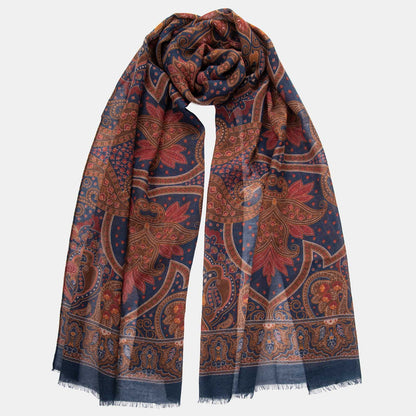 Uffizi - Wool Scarf - Indigo Blue