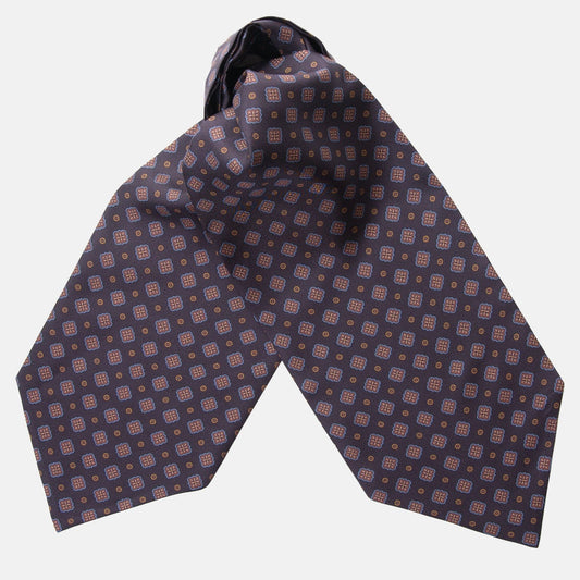 San Marino - Silk Ascot Cravat Tie - Dark Chocolate