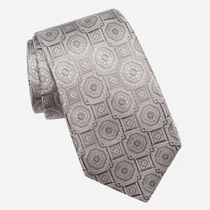 Romeo - Silk Jacquard Tie - Silver