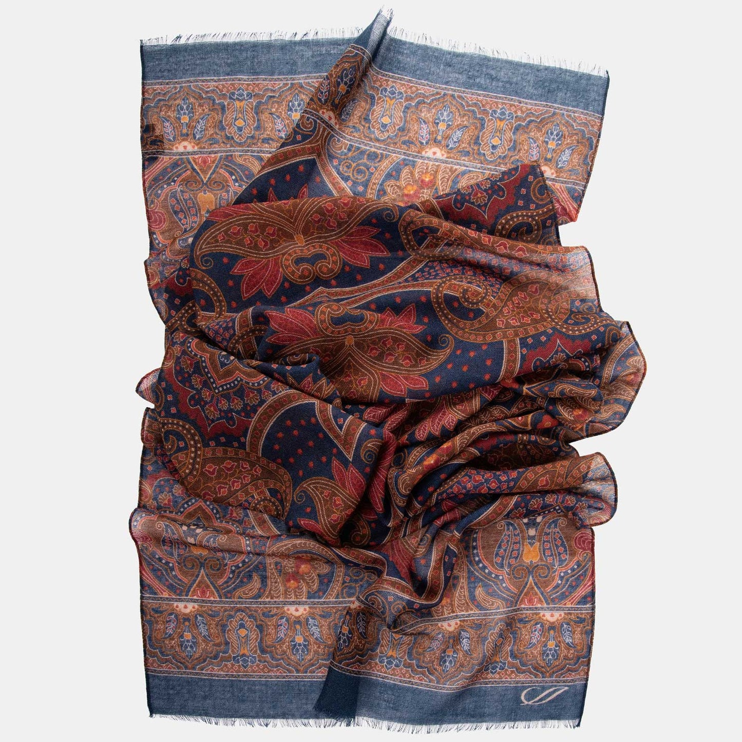 Uffizi - Wool Scarf - Indigo Blue