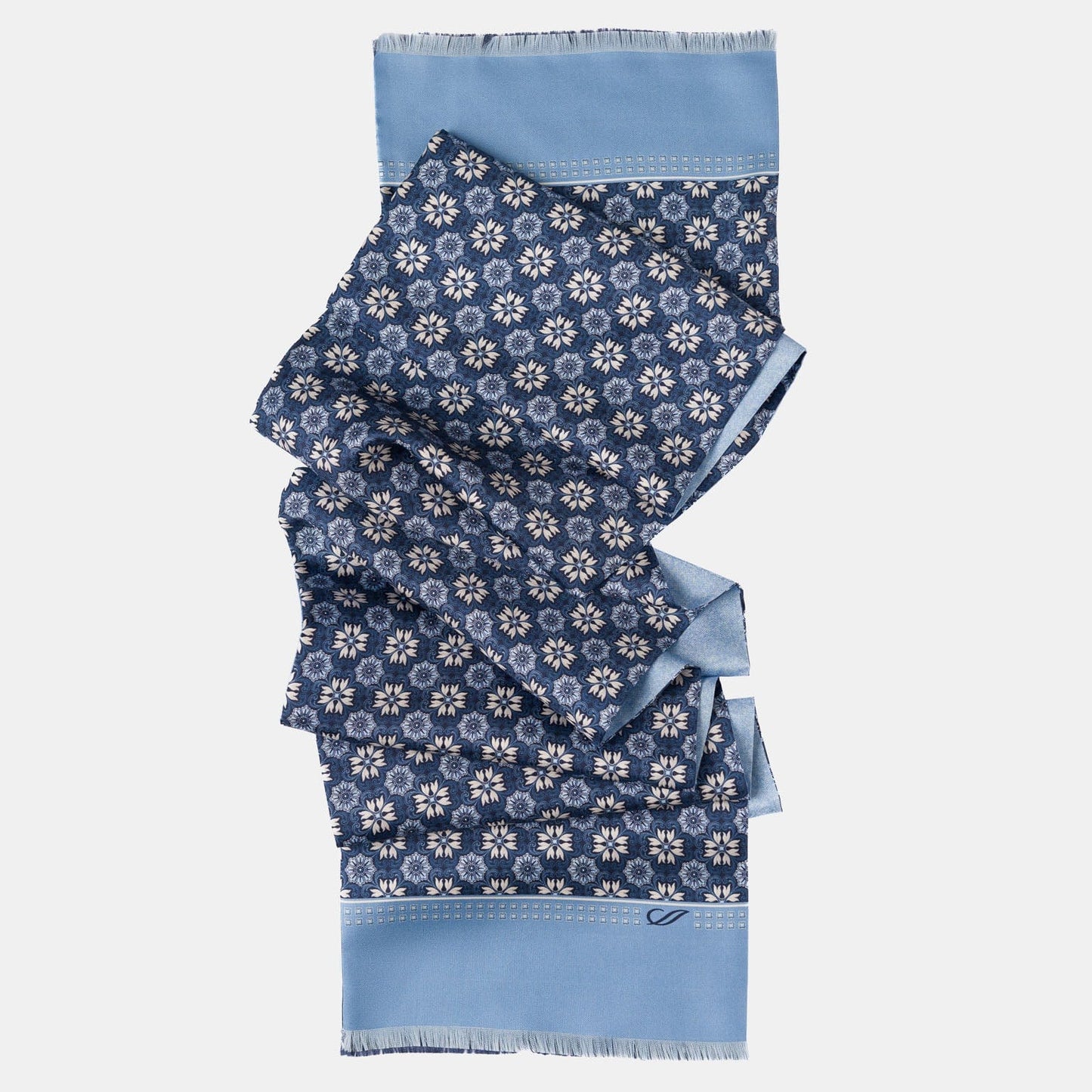 Appia - Reversible Silk Scarf - Blue