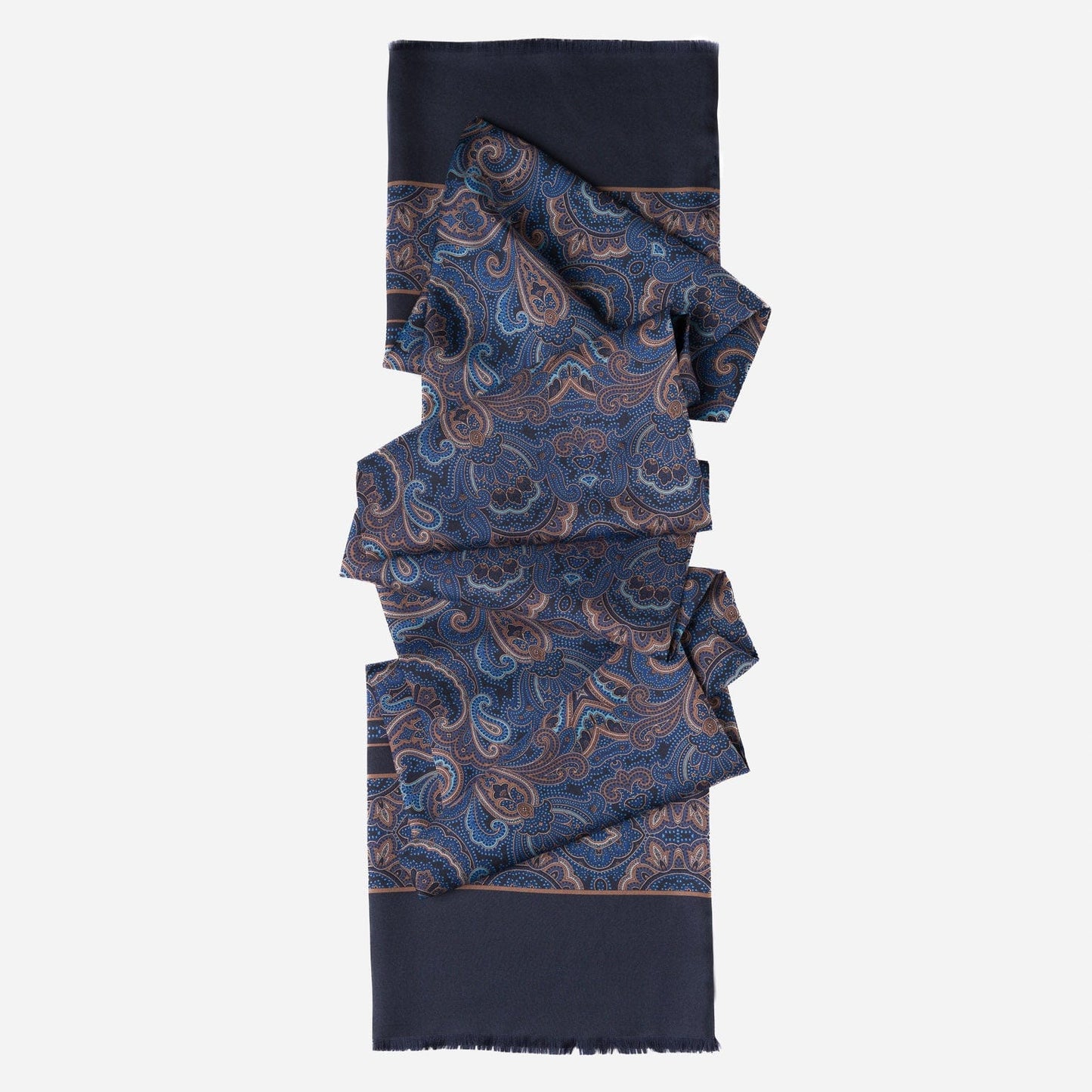 Ferrara - Silk Scarf - Blue & Brown