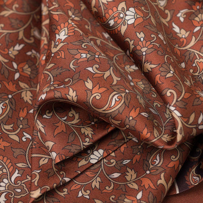 Elba - Silk Scarf - Saddle Brown