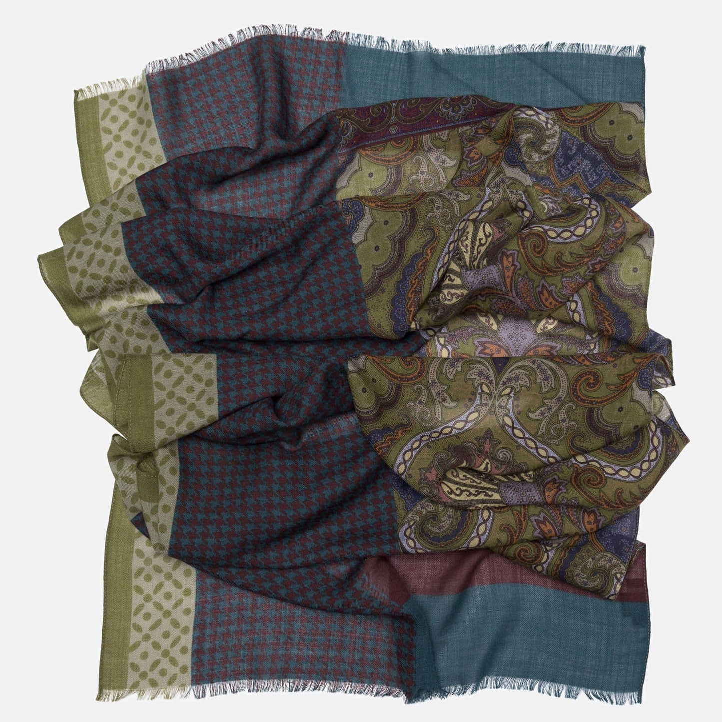 Aosta - Wool Scarf - Olive Green