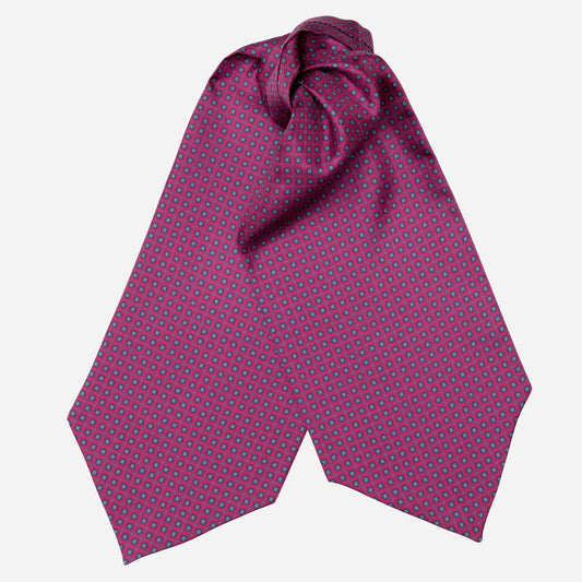 Navona - Silk Ascot Cravat Tie - Magenta