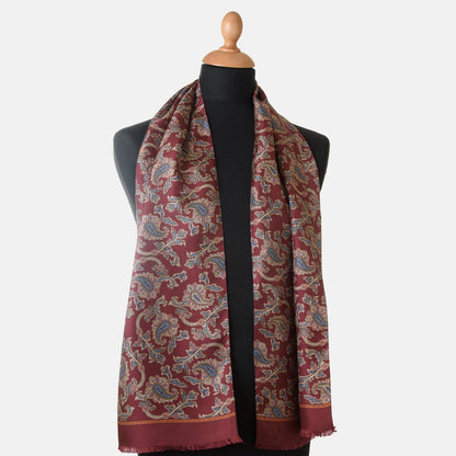 Alessio - Silk Scarf - Maroon