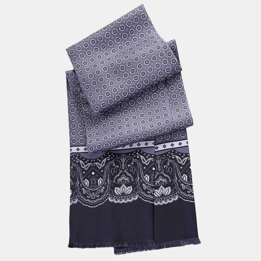 Amalfi - Slim Silk Scarf - Grey