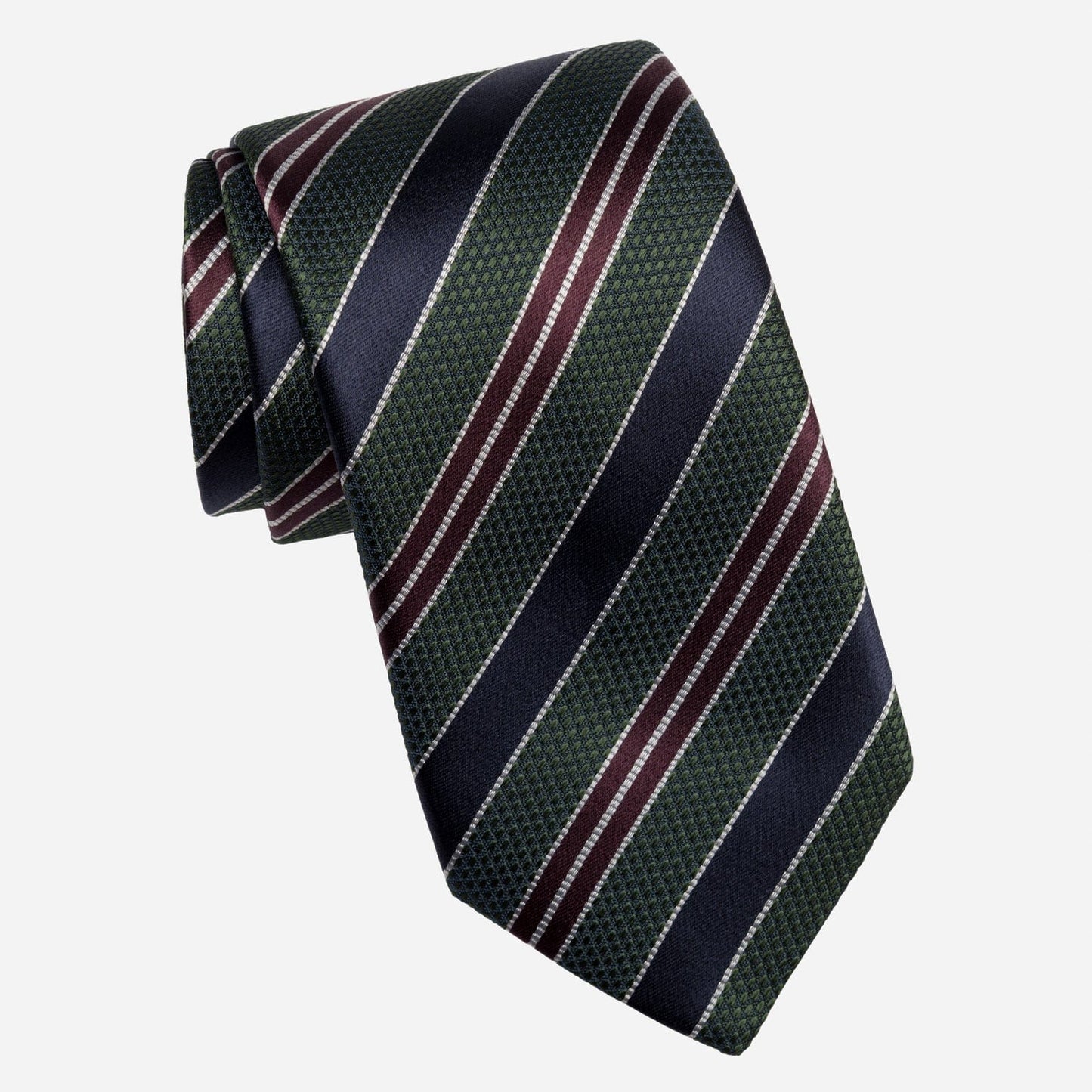 Vesuvio - Silk Jacquard Tie - Green and Navy