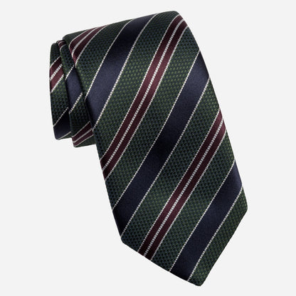 Vesuvio - Silk Jacquard Tie - Green and Navy