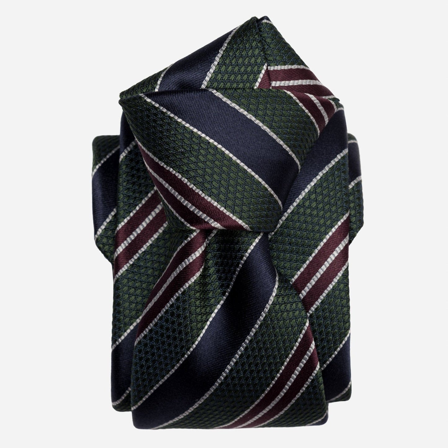 Vesuvio - Silk Jacquard Tie - Green and Navy