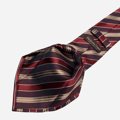 Vesuvio - Silk Jacquard Tie - Red and Burgundy