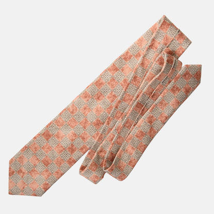 Ponza - Printed Silk Tie - Terracotta