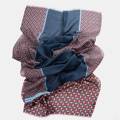 Zagato - Wool Scarf - Burgundy & Blue