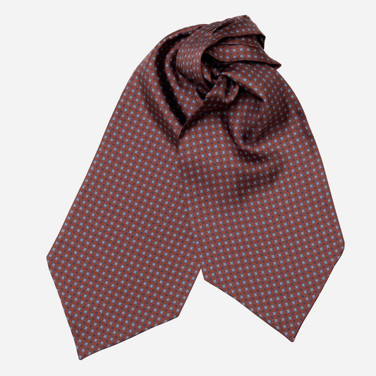 Navona - Silk Ascot Cravat Tie - Chocolate