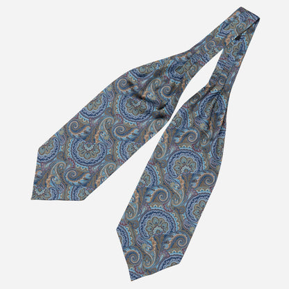 Bugatti - Silk Ascot Cravat Tie - Petrol Blue