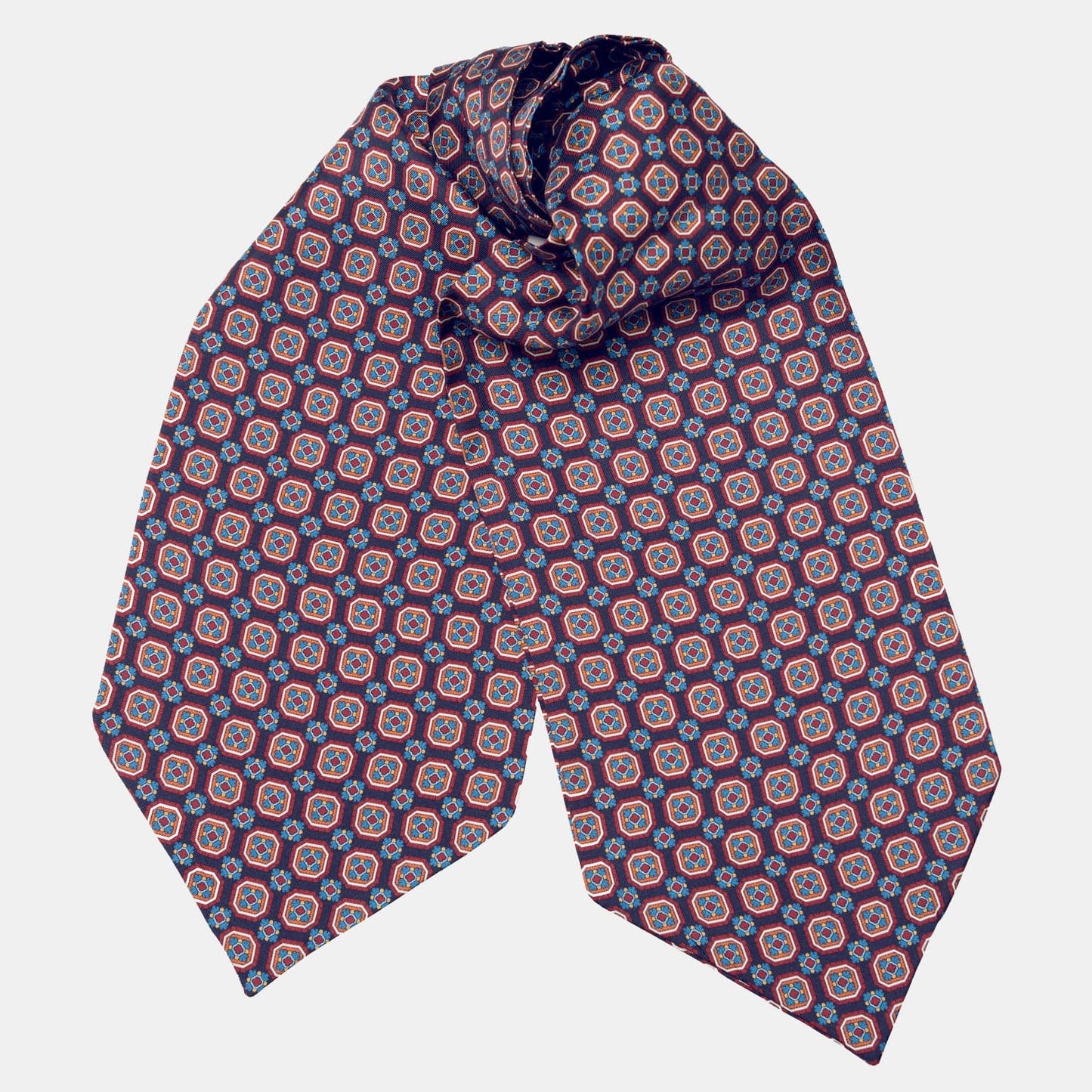 Barberini - Silk Ascot Cravat Tie - Blue and Navy