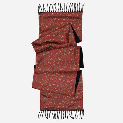 Canis Romanus - Wool Backed Silk Scarf - Red