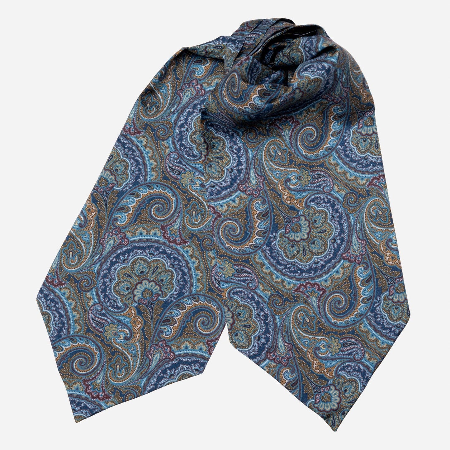 Bugatti - Silk Ascot Cravat Tie - Petrol Blue