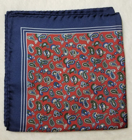 Red Paisley Pocket Square